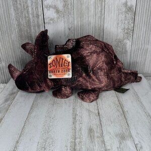 Russ ZONIES Earth Zone Beanie TYRONE Triceratops Dinosaur Vintage Toy Plush 15"
